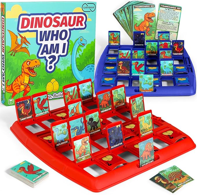 Garybank Guess Dinosaur Who Am I Games for Kids 24 Educational Dino Cards with Facts &amp Inspiration Dinosaur Learning Toys for Developing Critical Thinking and Speech Therapy Age 6 and Up