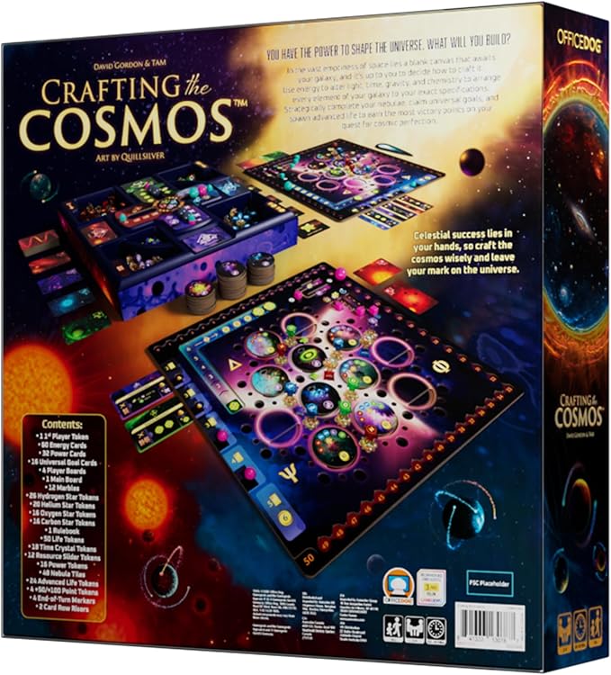 Crafting The Cosmos Board Game - Build The Galaxy with Stellar Resource Management! Sci-Fi Strategy Game for Kids &amp Adults Ages 14+ 2-4 Players 60-90 Minute Playtime Made by Office Dog