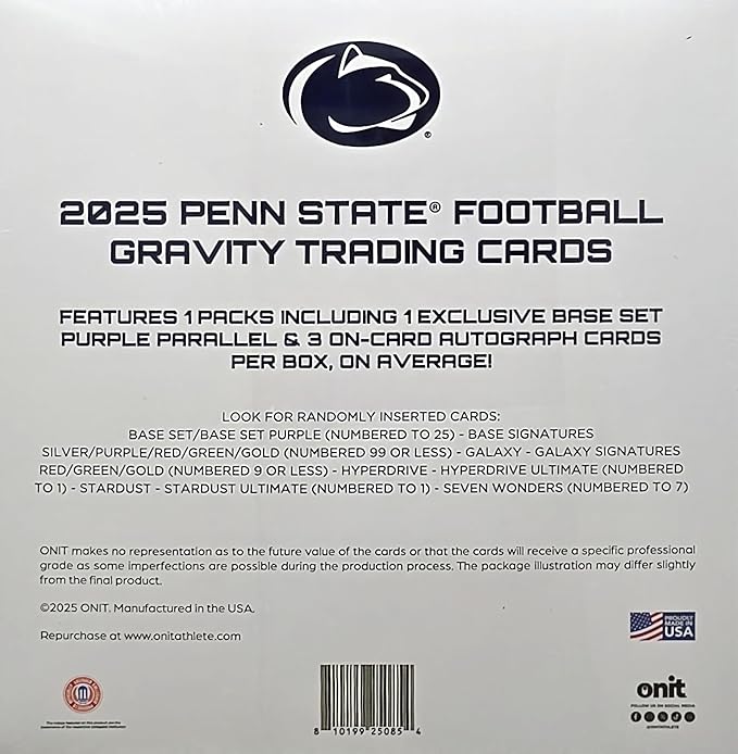 2025 Onit Gravity College Football Card Breaker Edition Box (Penn State Nittany Lions)