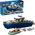 LEGO City Police Boat Chase Building Toy for Kids - Pretend Play Set for Boys &amp Girls Ages 6+ - Building Blocks W/ 2 Floating Boat Toys for Playtime &amp Bath Time - Gift Idea for Birthdays- 604