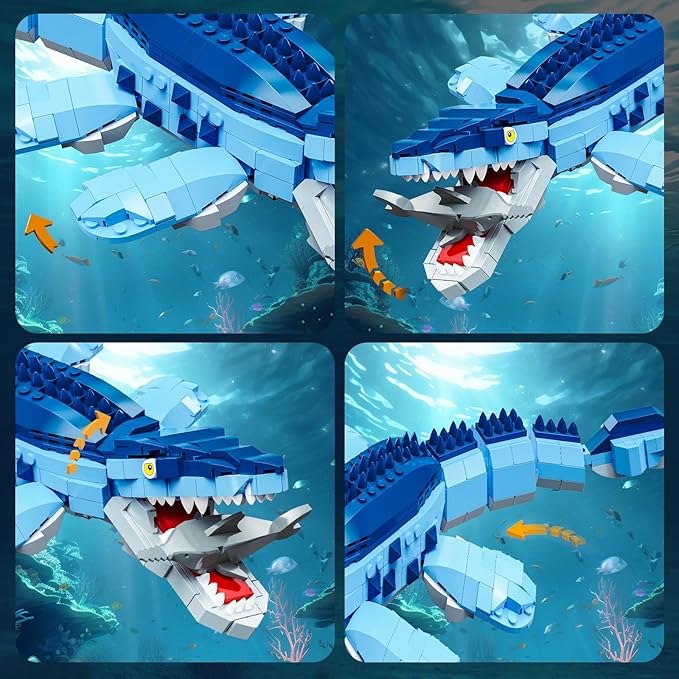 Dinosaur World Mosasaurus Building Set- Compatible with Lego Sets for Boys 8-14 Jurassic Ocean Building Birthday Gift Set for Boys &amp Adults (787 Pcs)
