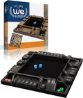 WE Games Wooden Shut The Box Game 4 Player - 10 Number Tiles &amp 8 Dice - Large 14-Inch Black Stained Wood Finish