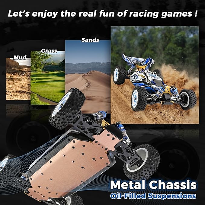 CKYSCHN WLtoys 124017(V2) Fast RC Car 1/12 Brushless RC Cars 75km/h 4x4 Hobby RC Buggy Cars with Independent ESC for Adults Fast Remote Control Truck Car with 2 Battery