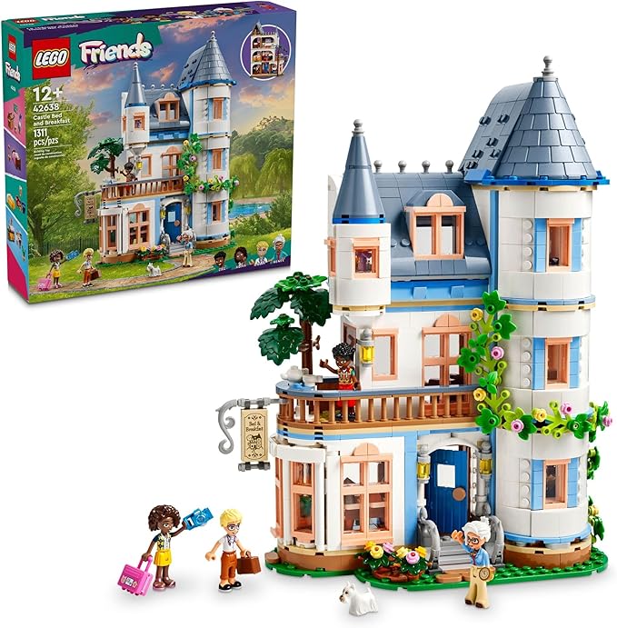 LEGO Friends Castle Bed and Breakfast Hotel Building Toy - Pretend Play Toy Figures &amp Playsets for Girls &amp Boys Ages 12+ Years - Gift for Kids W/Mini-Dolls - 42638