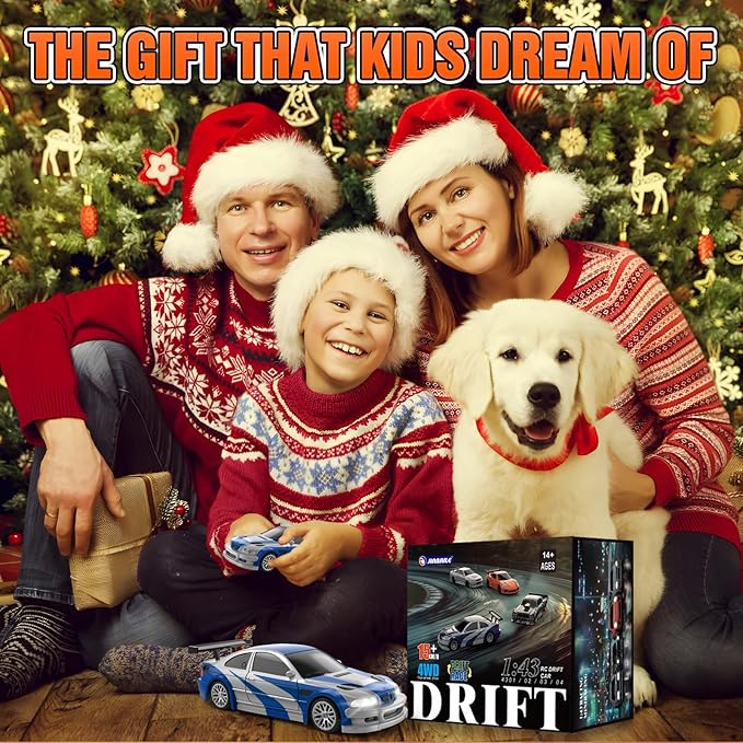 RC Drift car 1/43 Mini Rc Drift car with Gyroscope 2.4GHz Full Proportional Remote control Cars 4WD High Speed Racing with Lights Racing Tires Model Cars Gift for Adults Kids Boys Girls