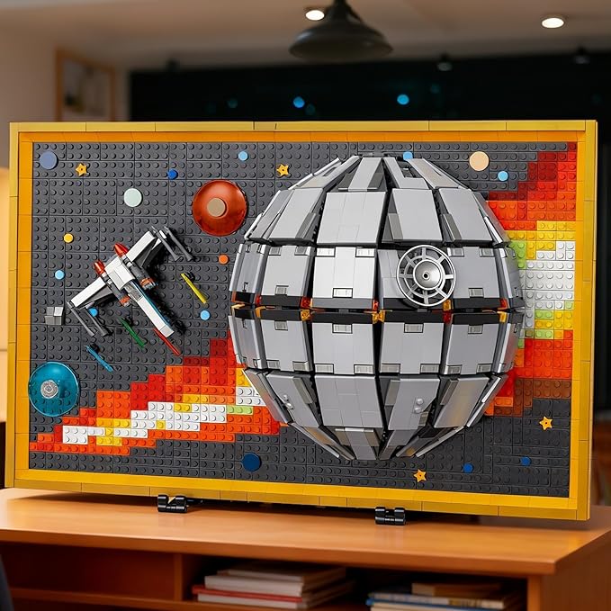 SZRUIZITEC 1566PCS The Death Star Mini Building Blocks Kit Wall Art(Oversized and Incompatible with Lego)Unique Oblivion Space 3D DecorationCreative Display Collection Gift for 14+ Kids and Adults