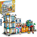 LEGO Creator Main Street 31141 Building Toy Set 3 in 1 Features a Toy City Art Deco Building Market Street Hotel Café Music Store and 6 Minifigures Endless Play Possibilities for Boys and Girls