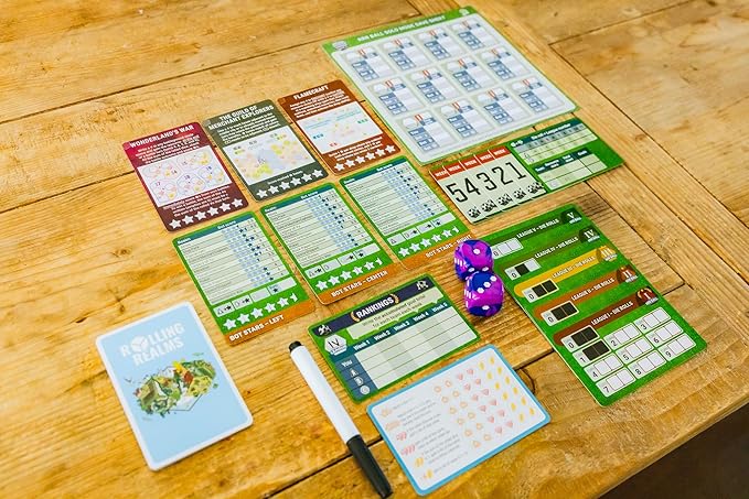 Stonemaier Games: Rolling Realms Redux by Jamey Stegmaier &amp Karel Titeca | A Light Strategic Roll-and-Write Game for Families and Adults | Compete in a Series of Minigames | 1-6 Players 30 Mins