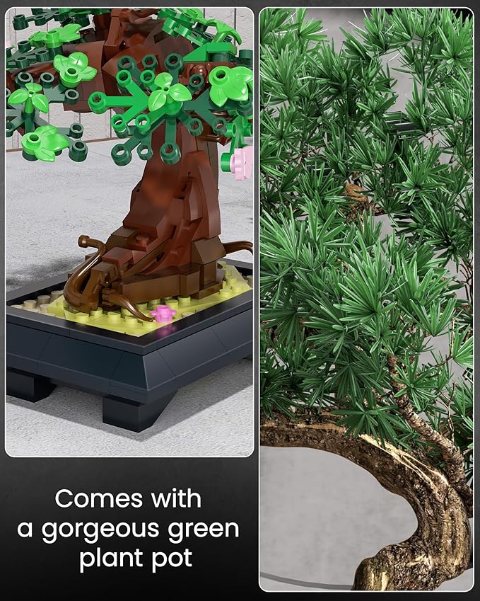 Bonsai Tree Building Sets - 4 in 1 Four Seasons Bonsai DIY Building Blocks Toy Artificial Bonsai Tree Plants for Home Decor Table Desk Office - Christmas Day Gift for Kids and Adults