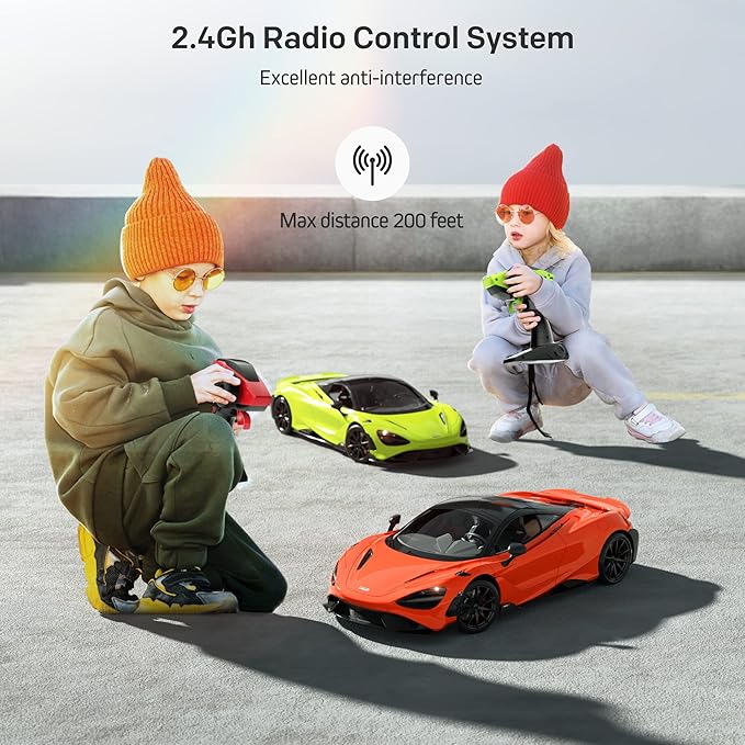 MIEBELY Remote Control Car McLaren Rc Cars Officially Licensed 1/12 Scale 7.4V 900mAh Toy Car with 12km/h Fast Model Car Headlight for Adults Kids Boys Age 6-12 Year Birthday Ideas Gift Orange