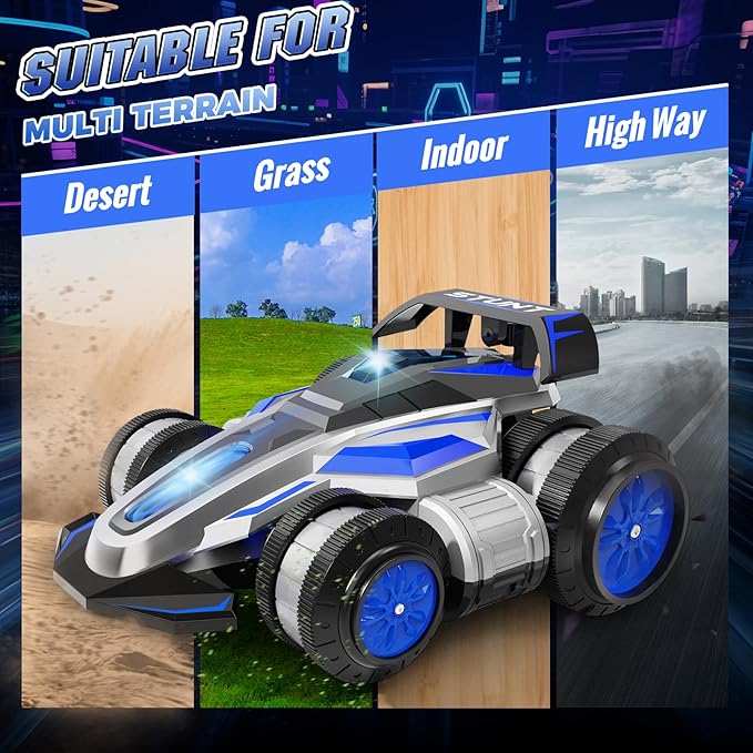 High Speed Remote Control Car Rc Drift 25KM/H 360° Rotating 2.4 GHz 4WD RC Cars for Boys Girls Adults RC Stunt Car with Lights &amp Music Wheelie Toy Car for Kids 4-8 8-16 Christmas Birthday Gift