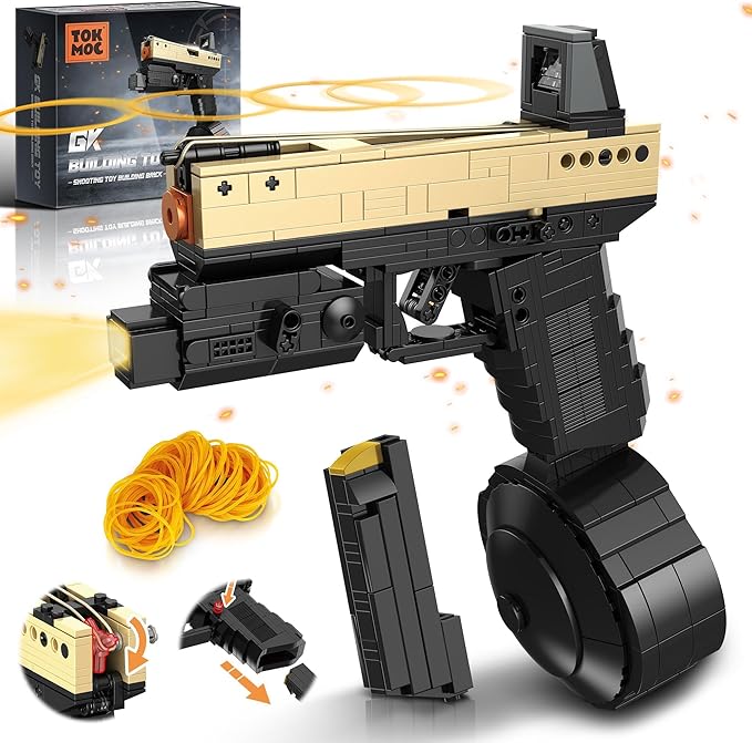 Model Gun Building Blocks Set Building Bricks Toy Guns Guns Buildings Toys for Boys Kids Adults Sniper Set Toy Pistol Model Kit for Military Fan