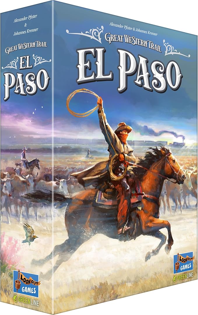Great Western Trail El Paso Board Game - Fast-Paced Cattle Trade Strategy Game Compact Travel-Friendly for Kids &amp Adults Ages 12+ 1-4 Players 60-90 Min Playtime Made by Lookout Games