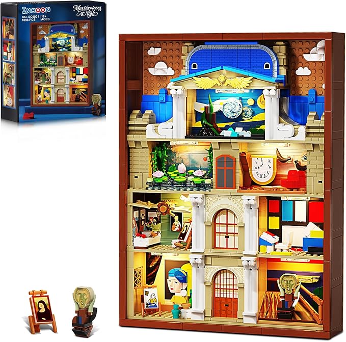 Artworks Painting Frame Building Set with Lights Artistic Painting Building Brick for Home Office Decor Collectible Art Building Block Kit for Adults Boys Girls Ages 12+ (Not Wall-Mountable)
