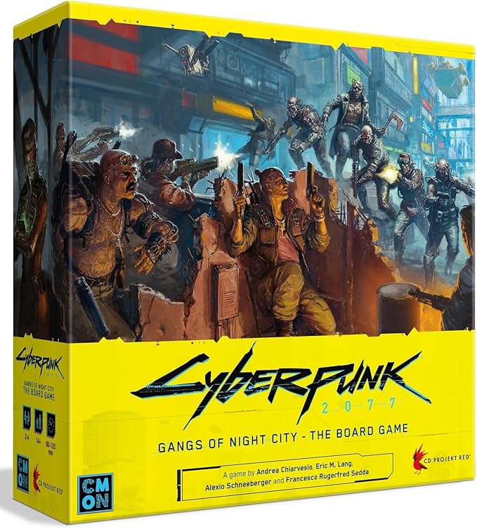 Cyberpunk 2077: Gangs of Night City Board Game - Conquer Night City in This Immersive Sci-Fi Strategy Game! Adventure Game Ages 14+ 1-4 Players 90-120 Min Playtime Made by CMON