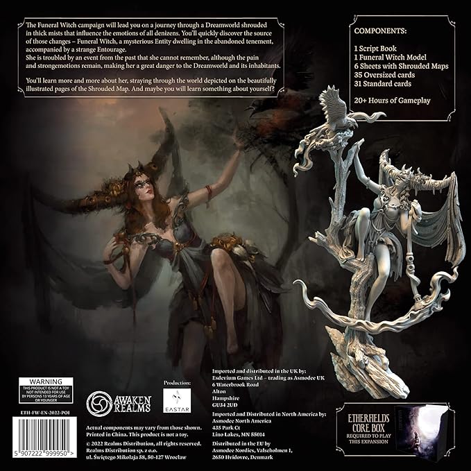 Etherfields Board Game Funeral Witch Campaign Expansion | Fantasy Strategy Game | Narrative Adventure Game for Adults | Ages 14+ | 1-4 Players | Avg. Playtime 90-180 Minutes | Made by Awaken Realms