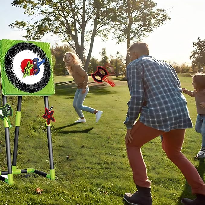 Axe Throwing Game for Backyard - 2-in-1 Axe Throwing Target Set with 4 Throwing Axes &amp 6 Darts - Easy to Carry Axe Throwing Target Game for Family &amp Adults - Carnival Games &amp Outdoor Indoo