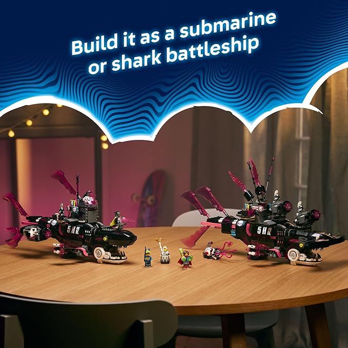 LEGO DREAMZzz Nightmare Shark Submarine Building Toy for Kids - Pretend Play Set &amp Figures for Boys &amp Girls Ages 9+ - Rebuild as a Battleship or Submarine Toy - Gift Idea for Birthdays - 7150