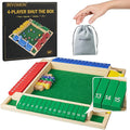 Upgrade Shut The Box Dice Game 1-4 Player Wooden Board Table Math Games with 16 Dices Classics Tabletop Version Games for Kids &amp Adults Home Classroom Party or Pub (14 Inches)