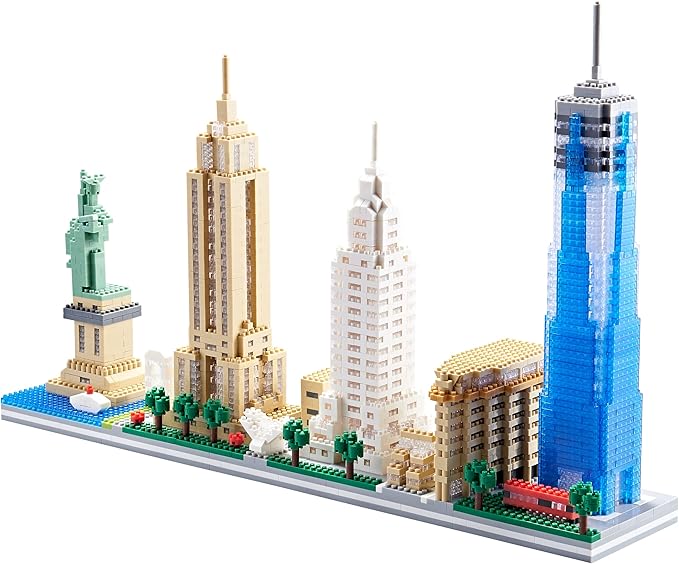 City Architecture New York Skyline Micro Building Blocks Set for Adults NYC Skyline Collection Model Kit for Adult Age of 14+ 3452 Pieces