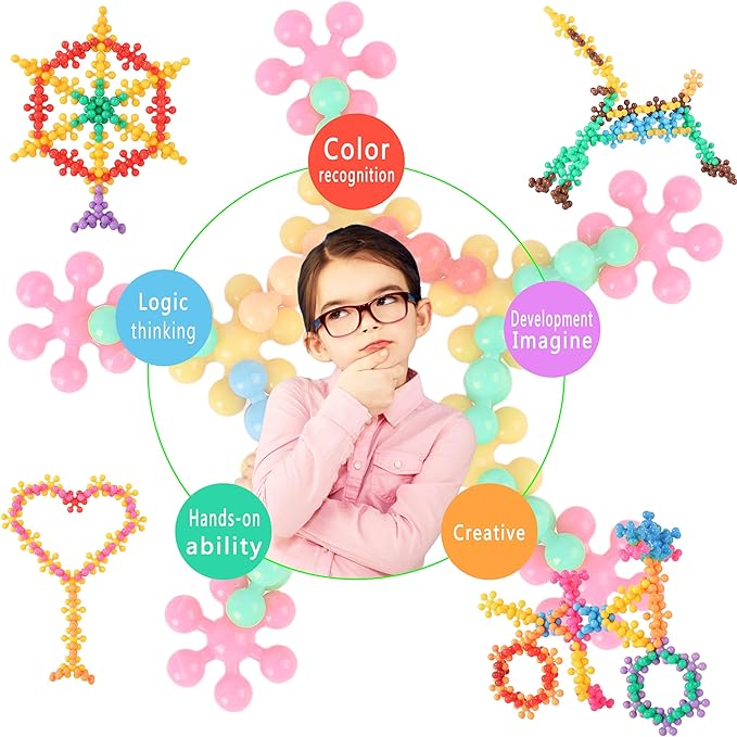 TOMYOU 400 Pieces Building Blocks Kids STEM Toys Educational Building Toys Discs Sets Interlocking Solid Plastic for Preschool Kids Boys and Girls Aged 3+ Safe Material Creativity