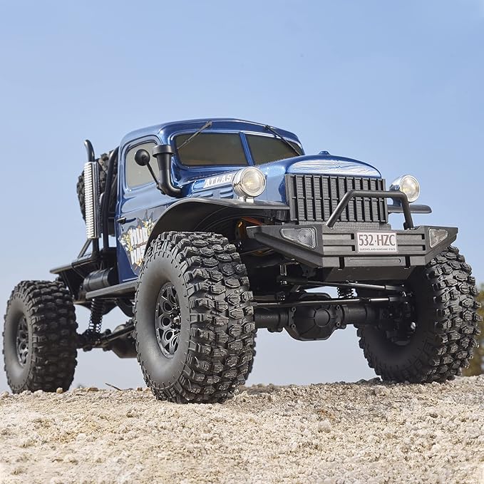BEEZRC RocHobby 1/10 Scale Atlas RC Truck 4WD 2.4GHz RC Crawler RS RC Offroad Car Hobby Grade RC Remote Control car with Vehicle Transmitter for Adults(Blue)
