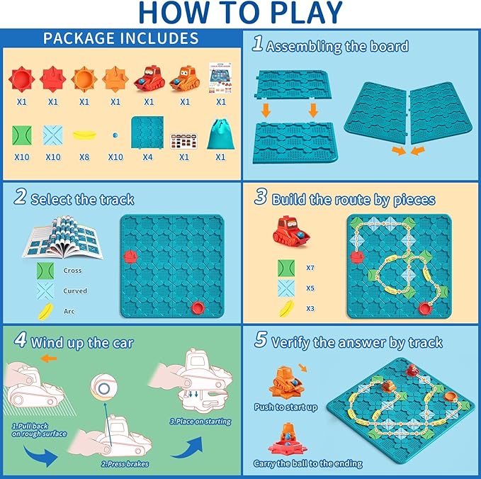 Kids Board Games Learning Toys STEM Educational Logic Kits with 200+ Challenges &amp 4 Difficulty Levels Brain Puzzles Maze Games for Boys Girls Ages 3-10 Birthday Gifts