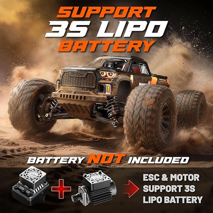 UDIRC 1610S Brushless Fast RC Car 56+ MPH and Standing Backflip in Stock Setup 1:16 High Speed RC Truck 4WD RTR Off-Road Monster RC Truck for Adults