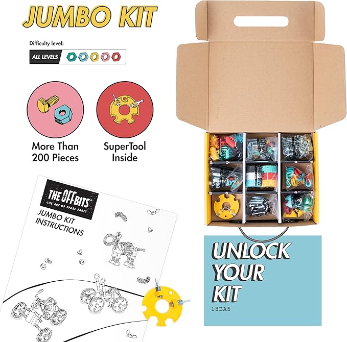 The Off Bits Educational STEM Toys for 6+: Robot Toy Building Sets 3-in-1 Engineering Kit for Boys and Girls Build Your Own STEM Building Toys with Endless Possibilities (Jumbo Kit)