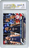 2024 Topps Now Steph Curry - Lebron James - Kevin Durant Triple Image Card #26 Olympic USA Gold Medal - Certified Gem Mint 10