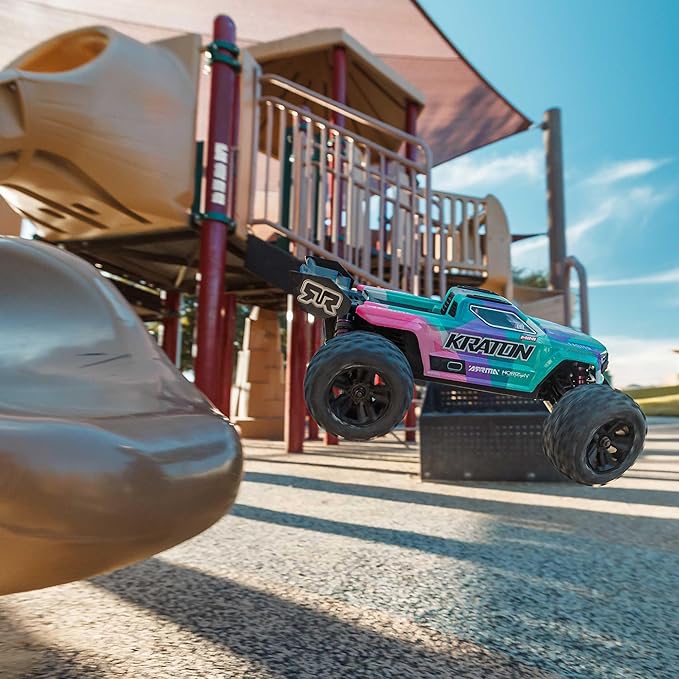 ARRMA 1/16 Mini Kraton 3S DSC 4X4 RTR Brushless Speed Truck (3S Battery &amp Charger Included) Teal/Pink ARA2508ST2