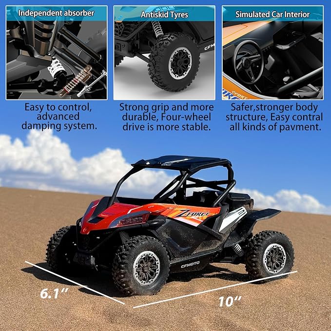 Remote Control Car All Terrain for Zforce 4WD Off Road UTV Trucks with 3 Speed and LED Bodylight 1:12 Scale Electric RC Crawler Vehicle Toy Gifts for Boys Girls Adults 2 Batteries Included