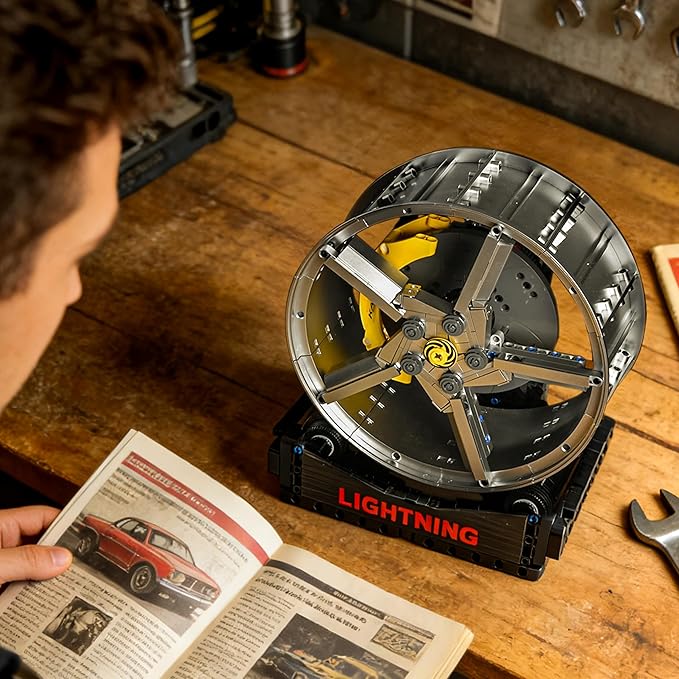 Sports Car Wheels Bub Building brocks SetTop Supercars Model Kitwith Motor Power and Lighting ComponentsSTEM Toys for Ages 8-13Holiday Or Birthday GiftsOffice Living Room Decorations