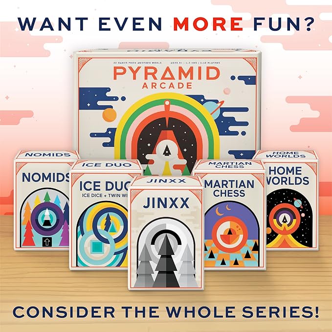 Looney Labs Jinxx – A Compact Abstract Strategy Game for 2-4 Players Featuring Stackable Pyramids
