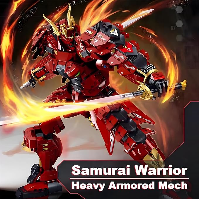 HIGH GODO Samurai Mech Warrior Model Building Sets Double Swords Robot Building Blocks Toy Set 923 Pieces Creative Collectible Gift for Adults Man Teens 14+