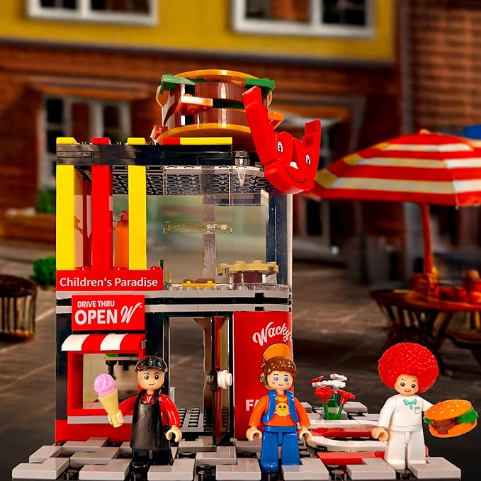 General Jim's Wacky Burger Modular Fast Food Burger Joint Restaurant Building Blocks Bricks Set