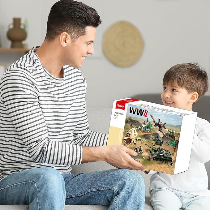 Military Base Building Set WW2 Army Model Kit with Tank Motorcycle Fighter 9 Soldier Minifigures Ideal Gifts for Adult Boys Aged 8 9 10 Compatible with Lego Military 988 PCS