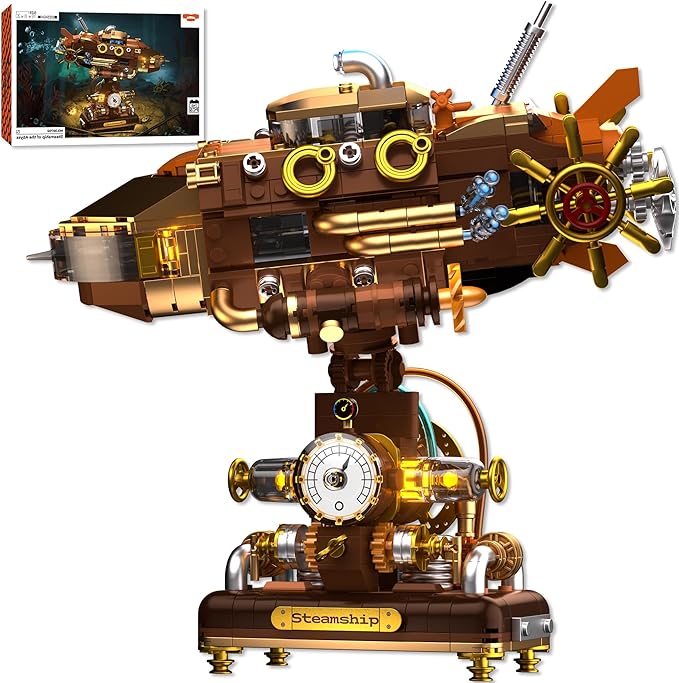 Building Toys Set Deep Sea Steamship Buildings Blocks for Adults Teens 14+ Creative Model Building Kits Birthday Home Office Decoration 740PCS