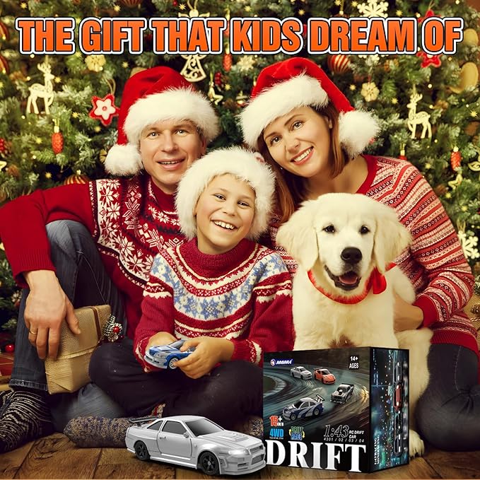RC Drift car 1/43 Mini Rc Drift car with Gyroscope 2.4GHz Full Proportional Remote control Cars 4WD High Speed Racing with Lights Racing Tires Model Cars Gift for Adults Kids Boys Girls