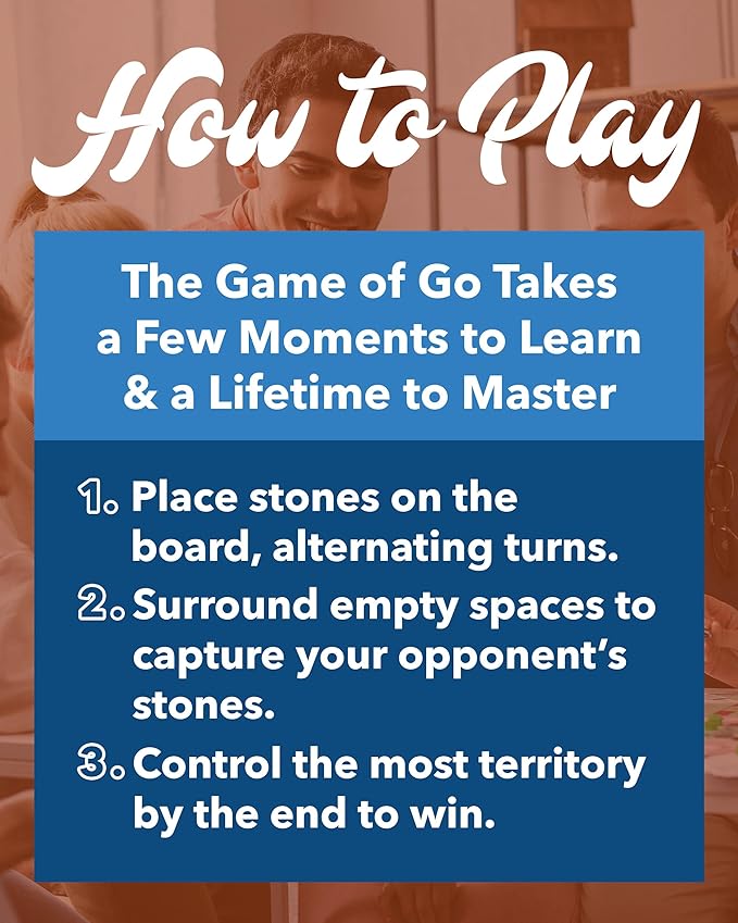WE Games Go Game Set 12 Inch - Traditional Go Set with Pull-Out Storage Drawers Portable Wood Veneer Goban Strategy Board Games for Adults Go Board Game