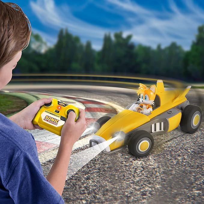 Sonic Racing RC: Tails The Fox - NKOK (603) 2.4GHz Remote Controlled Car with Turbo Boost Officially Licensed Sega Sonic The Hedgehog Battery Powered Ages 6+