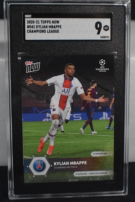 KYLIAN MBAPPE 2020-21 Topps Now Champions League #41 Soccer Card SGC Graded Mint 9! Real Madrid France