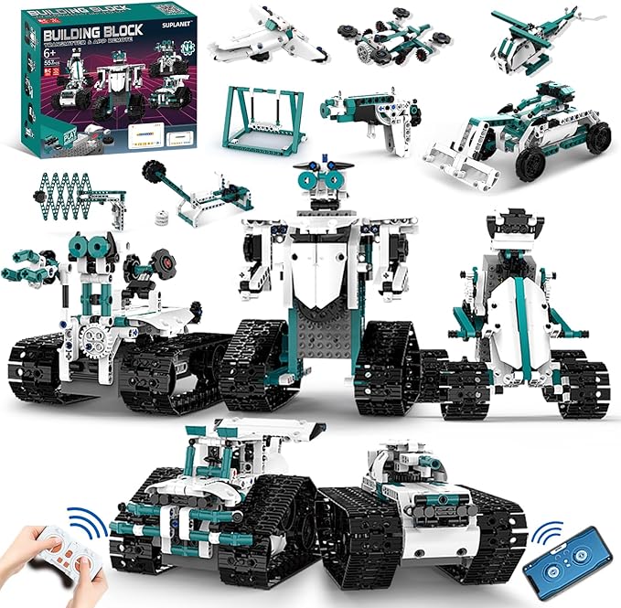 STEM Robot Toys for 8-14 12 in 1 Remote Control Robotics Toys for Kids Programmable Building Robot Kit Birthday Present for Science Educational(469 Pcs)