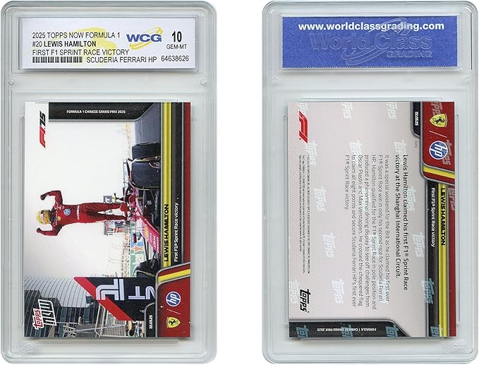 2025 Topps Now Formula 1 Racing Lewis Hamilton First F1 Sprint Race Victory Card #20 GEM Mint 10