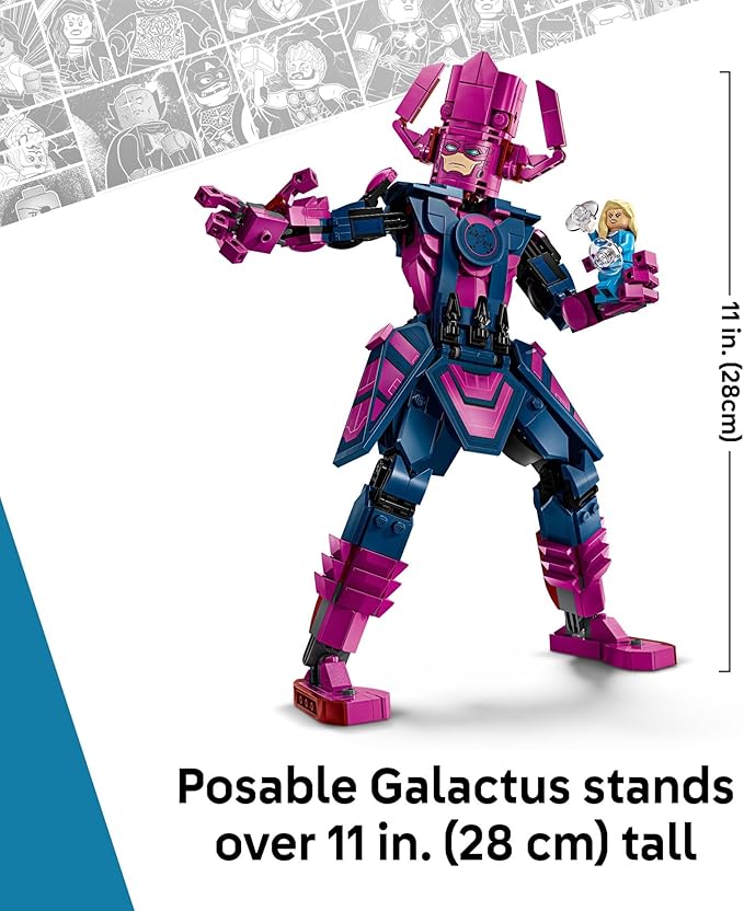 LEGO Marvel Fantastic Four vs. Galactus Construction Figure - Super Hero Building Toy - 4 Minifigures Including The Thing Invisible Woman and Human Torch - Gift for Kids Boys and Girls 9+ 76316