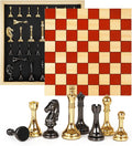 Metal Chess Set for Adults &amp Kids with Metal Chess Pieces –Wooden Chess Board Game with Portable Storage Case Classic Strategy Family Board Game Gift Travel Chess Set