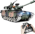 RC Tank 1:18 Alloy Metal US M60 Remote Control Army Model Toys 2.4Ghz RC Vehicle with Realistic Smoke Sound and Lights Military Tank That Shoots BBS for Adults and Kids