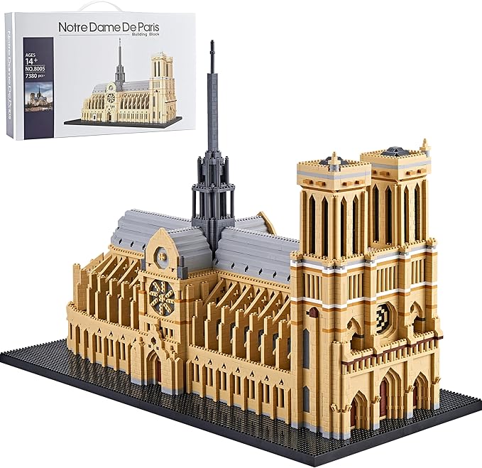 Notre Dame De Paris World Famous Micro Building Blocks Collection Model Architecture Sets for Adults 7380 PCS Ideas DIY Mini Bricks Kit present for Ages 14+