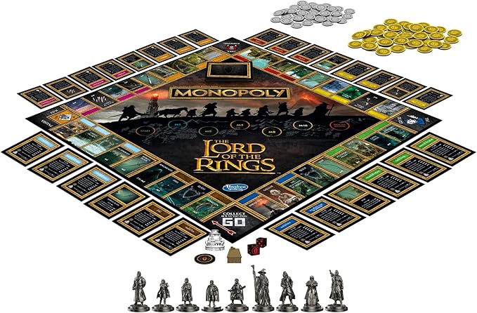 Hasbro Gaming Monopoly: The Lord of The Rings Edition Board Game Inspired by The Movie Trilogy Play as a Member of The Fellowship Ages 8 and Up (Amazon Exclusive)
