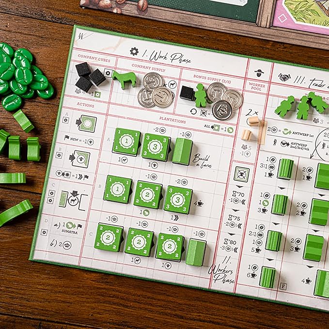 Capstone Games Coffee Traders Board Game for 3-5 Players - Economic Strategy and Trading Focused Euro Style Gameplay with Market Competition and Resource Management Depth | 120 Min Playtime | Ages 12+